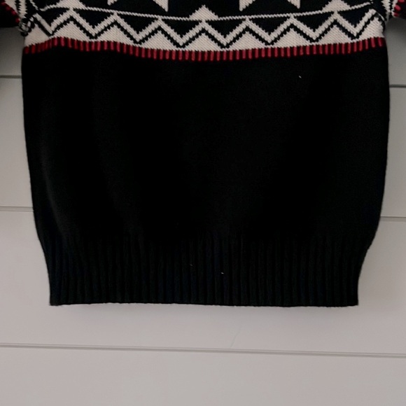 Hanna Anderson Size US3 (90 cm) Quarter Zip Ski sweater Black, Red White Nordic - Picture 3 of 12